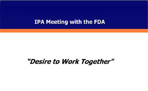 IPA-FDA Collaborative Meeting – Washington DC